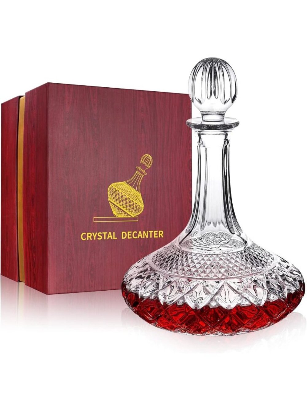 Elegant 50oz Crystal Wine Decanter with Stopper - Perfect Gift for Wine Lovers